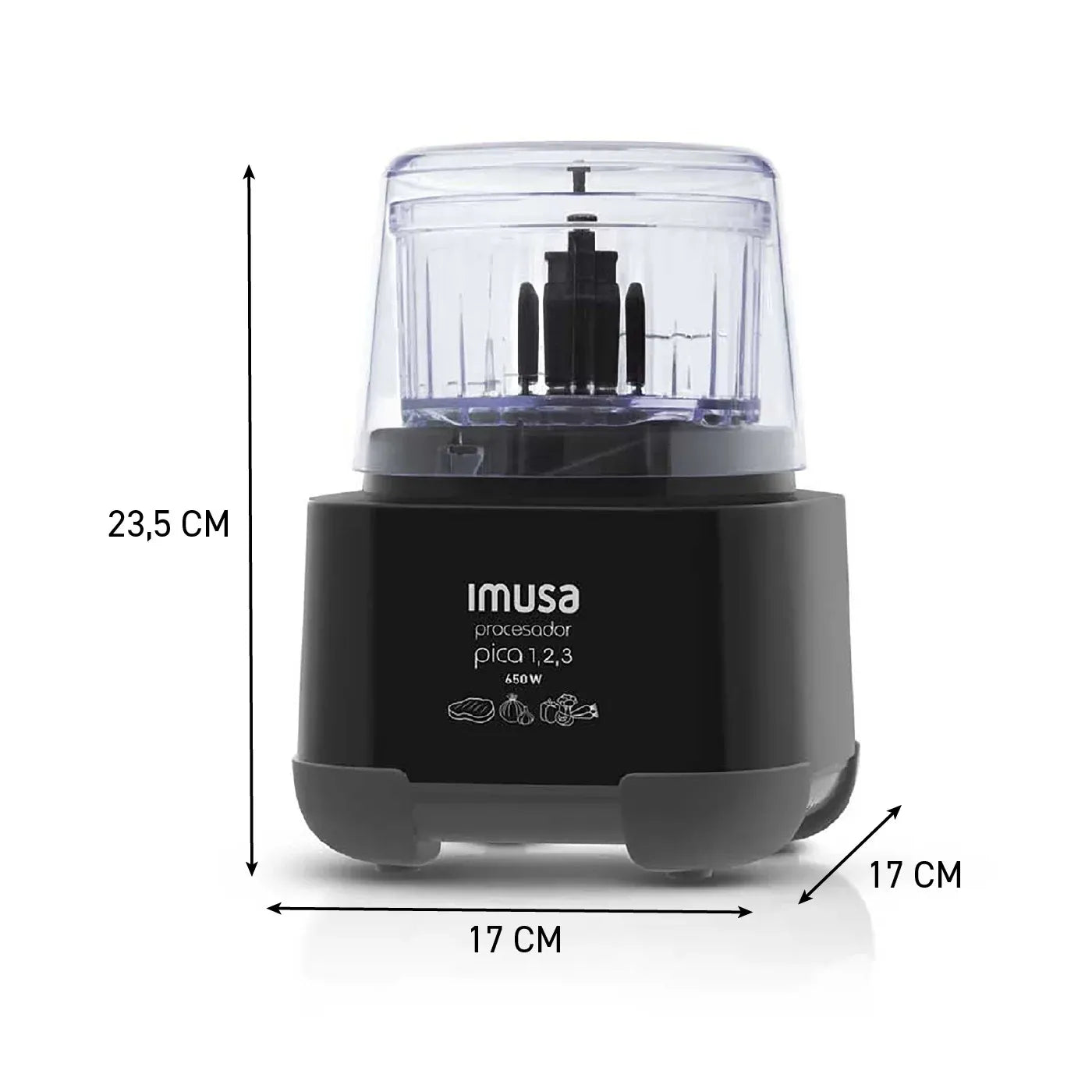 Procesador IMUSA Picatodo 123 Negro 650 Watts